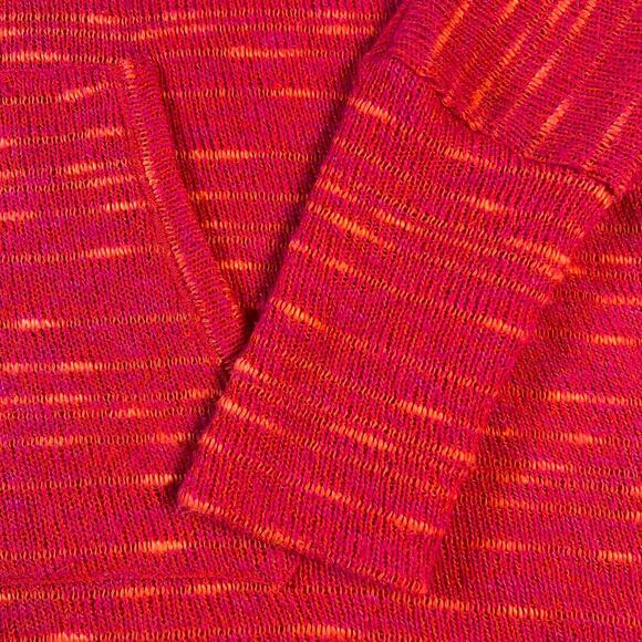 Splendid Hot Pink/Orange Lightweight Boxy Sweater Kangaroo Pocket Size L - Picture 7 of 9